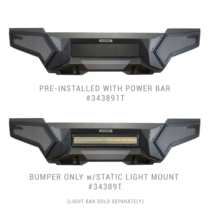 Toyota Tacoma Bumper - Front - Go Rhino - Element with Fixed Light Bar Mount - Textured Black - `24-`26